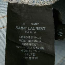 Pre Owned Saint Laurent Paris Blue Denim Shorts M Waist 28"