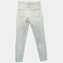 Pre Owned Saint Laurent Light Blue Faded Denim Skinny Jeans M Waist 27"