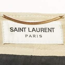 Saint Laurent Beige Suede Pleated Shorts S