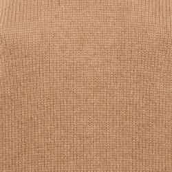 Saint Laurent Paris Camel Brown Rib Knit Crew Neck Sweater L