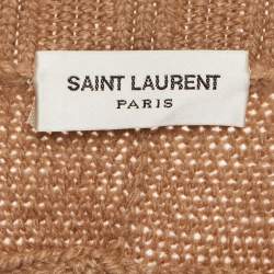Saint Laurent Paris Camel Brown Rib Knit Crew Neck Sweater L