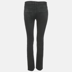 Pre Owned Saint Laurent Black Faded Denim Skinny Jeans M Waist 30"