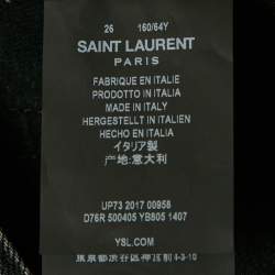 Pre Owned Saint Laurent Black Washed Denim Mini Skirt S