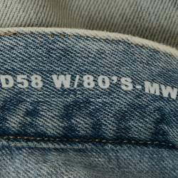 Pre Owned Saint Laurent Paris Blue Denim Distressed High Rise Jeans S Waist 25"