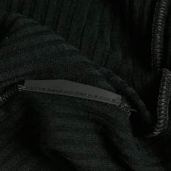 Pre Owned توب سان لوران أسود ضيق محبوك صغير جداً