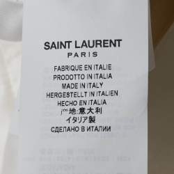 Pre Owned Saint Laurent Paris Ivory Satin Tailored Suit S/M