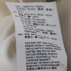 Pre Owned Saint Laurent Paris Ivory Satin Tailored Suit S/M