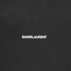 مملوكة مسبقًا Saint Laurent Black Logo Print Jersey Crew Neck T-Shirt XS