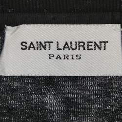 مملوكة مسبقًا Saint Laurent Black Logo Print Jersey Crew Neck T-Shirt XS
