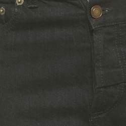 Pre Owned Saint Laurent Black Denim Crossover Slim Fit Jeans M Waist 29"