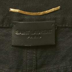 Pre Owned Saint Laurent Black Denim Crossover Slim Fit Jeans M Waist 29"
