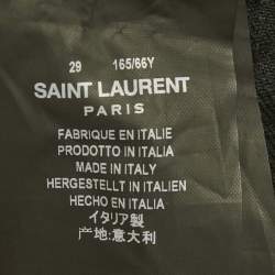 Pre Owned Saint Laurent Black Denim Crossover Slim Fit Jeans M Waist 29"