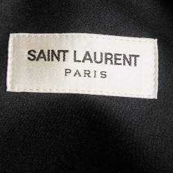 Pre Owned Saint Laurent Black Wool and Satin High Rise Shorts XS