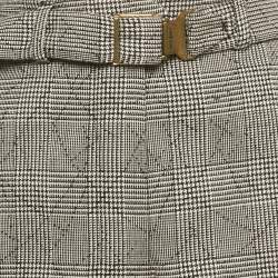 Pre Owned Saint Laurent Monochrome Plaid Wool Trousers M