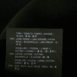 Pre Owned Saint Laurent Paris Black Logo Applique Detail Wool Raw Edge Cropped Jacket L