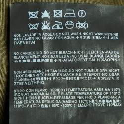 Pre Owned Saint Laurent Paris Olive Green Cotton & Linen Zip Front Oversized Long Jacket S