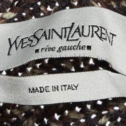 Pre Owned Yves Saint Laurent Brown Wool Knit Sleeveless Jacket XL