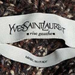 Pre Owned Yves Saint Laurent Brown Wool Knit Sleeveless Jacket XL