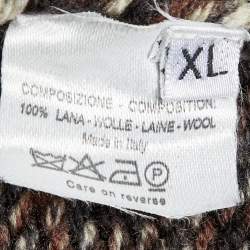 Pre Owned Yves Saint Laurent Brown Wool Knit Sleeveless Jacket XL