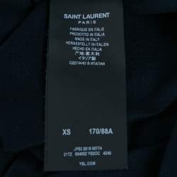 Pre Owned Saint Laurent Paris Navy Blue Cotton Pique Polo T-Shirt XS