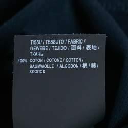 Pre Owned Saint Laurent Paris Navy Blue Cotton Pique Polo T-Shirt XS