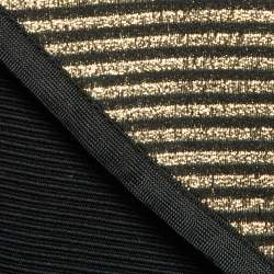 Pre Owned Saint Laurent Vintage Black Ribbed Lurex Collar Detail Jacket S