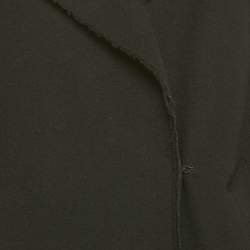 Pre Owned Saint Laurent Black Wool Fringed Trim Distressed Coat  S