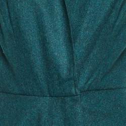 Pre Owned Saint Laurent Paris Dark Green Wool Tiered Midi Dress M