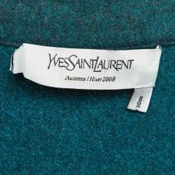 Pre Owned Saint Laurent Paris Dark Green Wool Tiered Midi Dress M