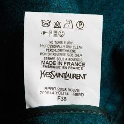 Pre Owned Saint Laurent Paris Dark Green Wool Tiered Midi Dress M