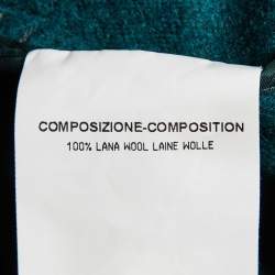 Pre Owned Saint Laurent Paris Dark Green Wool Tiered Midi Dress M