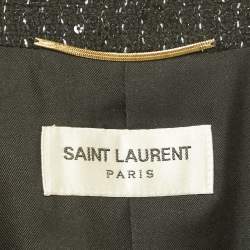 Pre Owned Saint Laurent Black Sequin Tweed Blazer S