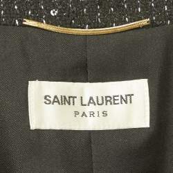 Pre Owned Saint Laurent Black Sequin Tweed Blazer S