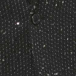 Pre Owned Saint Laurent Black Sequin Tweed Blazer S