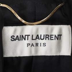 Pre Owned Saint Laurent Black Wool Tuxedo Cape S