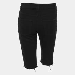 Pre Owned Saint Laurent Black Denim Shorts XS