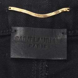 Pre Owned Saint Laurent Black Denim Shorts XS