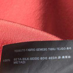 مملوكة مسبقًا Saint Laurent Paris Red Silk Long Sleeve Shirt M