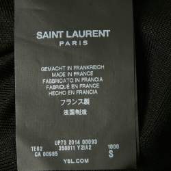 Pre Owned Saint Laurent Paris Black Stud Silk Knit T-Shirt S