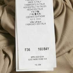 Pre Owned Saint Laurent Paris Beige Draped Jersey Crop Top S