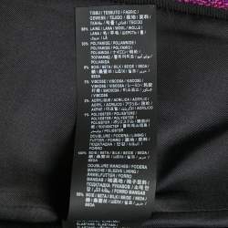 Pre Owned Saint Lauren Paris Purple Lurex Tweed Open Front Jacket M