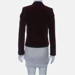 Pre Owned Saint Laurent Paris Embroidered Velvet Blazer Size S