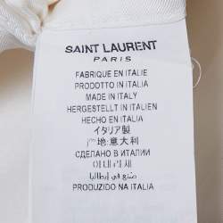 Pre Owned Saint Laurent Paris Off-White Wool Tuxedo Blazer S