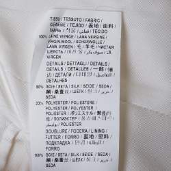 Pre Owned Saint Laurent Paris Off-White Wool Tuxedo Blazer S