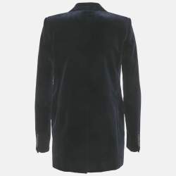 Pre Owned Saint Laurent Paris Navy Blue Velvet Blazer S