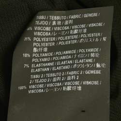 Pre Owned Saint Laurent Paris Black Crystal Embellished Velvet Turtleneck Bodysuit M