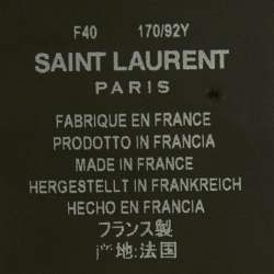 Pre Owned Saint Laurent Paris Black Crystal Embellished Velvet Turtleneck Bodysuit M