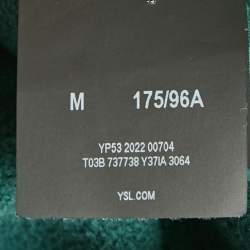 Pre Owned Saint Laurent Paris Green Logo Print Cotton Sweatshirt M