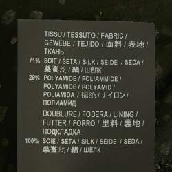 Pre Owned Saint Laurent Black Glitter Chiffon Sheer Ruffled Flocked Mini Dress M