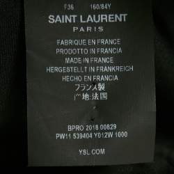 Pre Owned Saint Laurent Paris Black Crepe Drape Detail Playsuit S